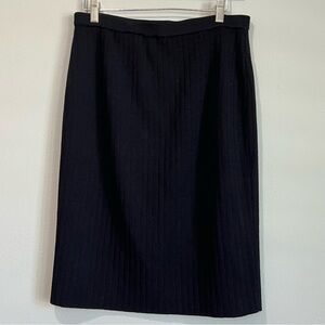 St. John Knit Vintage 90s Classic Black Ribbed Pencil Skirt - Size 10